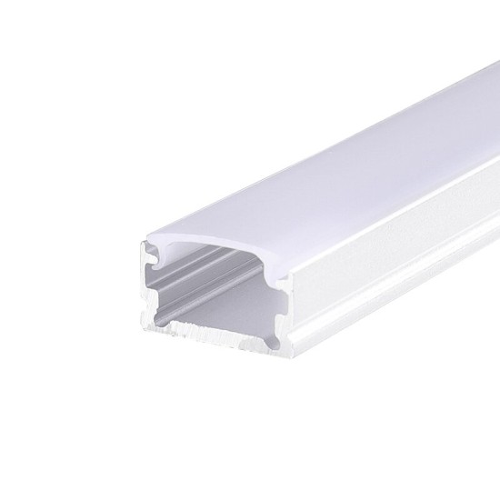 WHITE MICRO ALUMINUM PROFILE WITH OPAL PC DIFFUSER 2m/pc