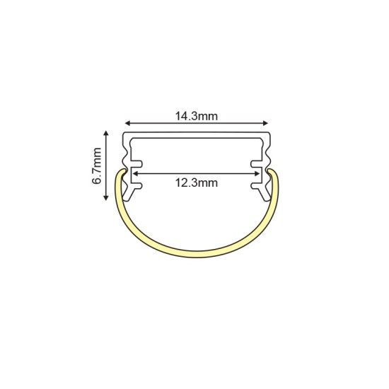 CRUZ ALUMINUM PROFILE WITH OPAL COVER 2m/pc