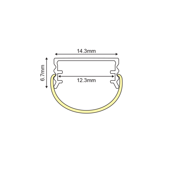 CRUZ ALUMINUM PROFILE WITH OPAL COVER 2m/pc