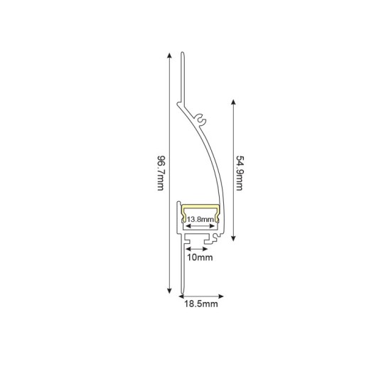 BROCK ALUMINUM PROFILE P173U WITH OPAL PC DIFFUSER 2m/pc
