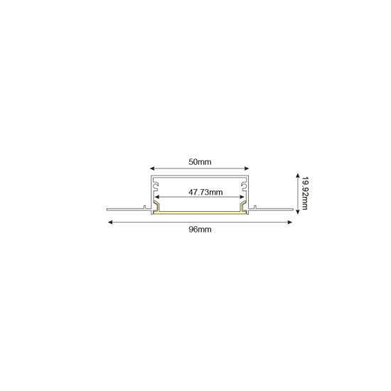 TEXA ALUMINUM PROFILE WITH OPAL PC DIFFUSER 2m/pc