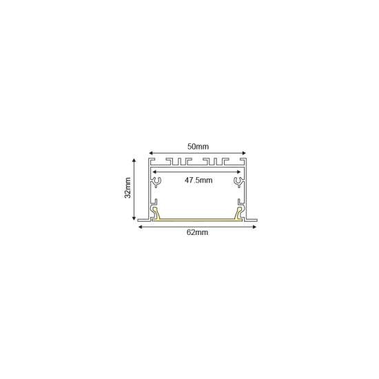 WILA ALUMINUM PROFILE WITH OPAL COVER 3m/pc