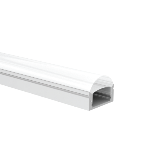 WALL MOUNTED ALUMINUM PROFILE FOCUS P2LAU 60° WITH SEMI-CLEAR PC DIFFUSER 2m/pc