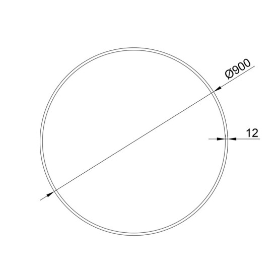 ORIO BLACK ALUMINUM PROFILE WITH OPAL PC DIFFUSER OUTWARD Φ900