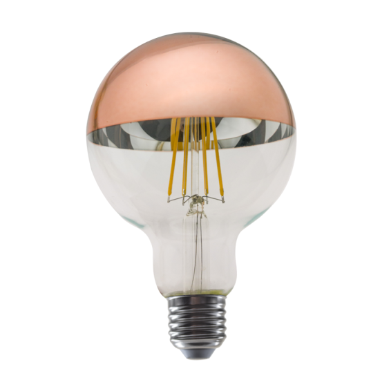 LED FILAMENT E27 DIM G95 ROSE GOLD 8W 2700K 230V AC 900LM RA80