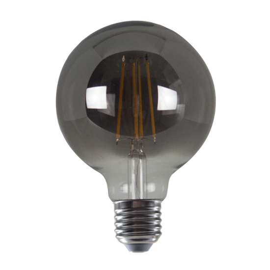 LED FILAMENT E27 G95  SMOKE 8W 1800K 230V AC 400LM RA80