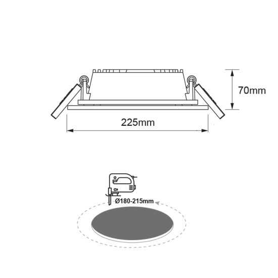 LED COB RECESSED LUMINAIRE PARO 40W 4000K 3.400Lm 90° 230V RA>80