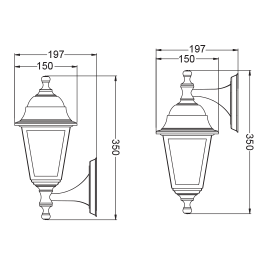 4S PLASTIC WALL GARDEN BLACK LUMINAIRE E27 IP44