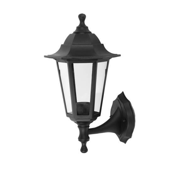 6S PLASTIC WALL GARDEN BLACK LUMINAIRE E27 IP44