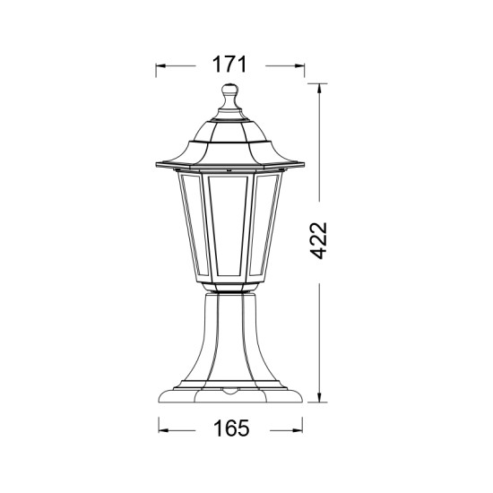 6S PLASTIC FLOOR GARDEN BLACK LUMINAIRE 41CM E27 IP44