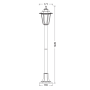 6S PLASTIC FLOOR GARDEN RUST LUMINAIRE 100CM E27 IP44