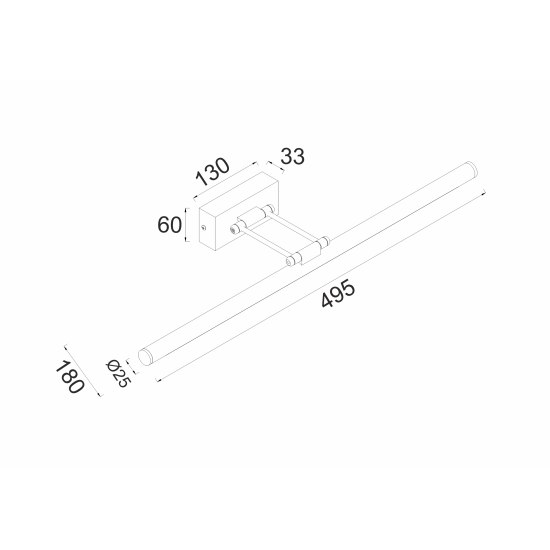 ^ΕΠΙΤΟΙΧΟ Φ/Σ LED 12W 3000K 780LM ΧΡΩΜΙΟ ΜΕΤ/ΚΟ IP44 50X6X19CM RIO