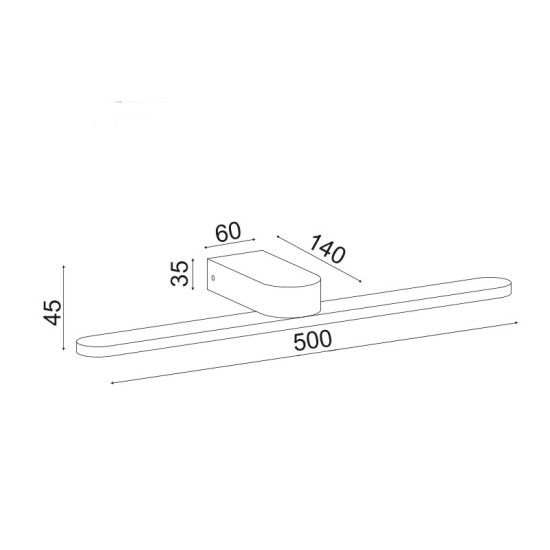^ΕΠΙΤΟΙΧΟ Φ/Σ LED 16W 3000K 1040LM ΛΕΥΚΟ ΜΕΤ/ΚΟ IP44 50Χ12Χ4CM PHOEBE