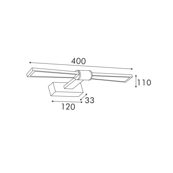 ΕΠΙΤΟΙΧΟ Φ/Σ LED 8W 520LM 4000KΜΑΥΡΟ ΑΛΟΥΜΙΝΙΟ 410Χ140Χ55ΜΜ PAPIGION