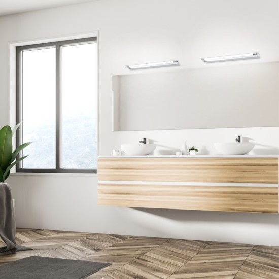 ΕΠΙΤΟΙΧΟ Φ/Σ LED 6W 380LM 3000K ΧΡΩΜΙΟ ΑΛΟΥΜΙΝΙΟ 400Χ100Χ25ΜΜ BATI