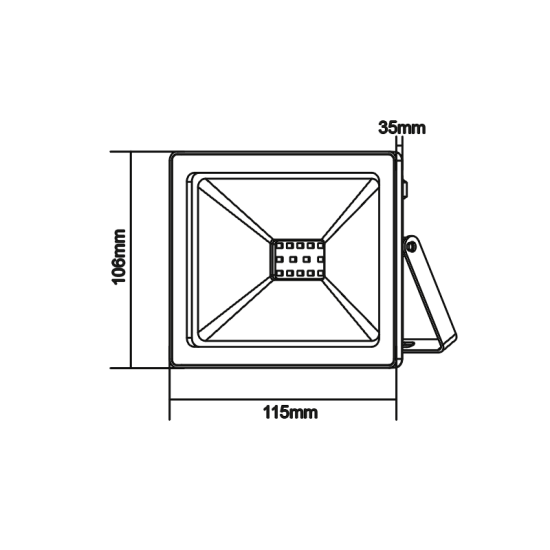 WHITE LED SMD FLOOD LUMINAIRE IP66 10W 3000K 800Lm 12-24V DC RA80