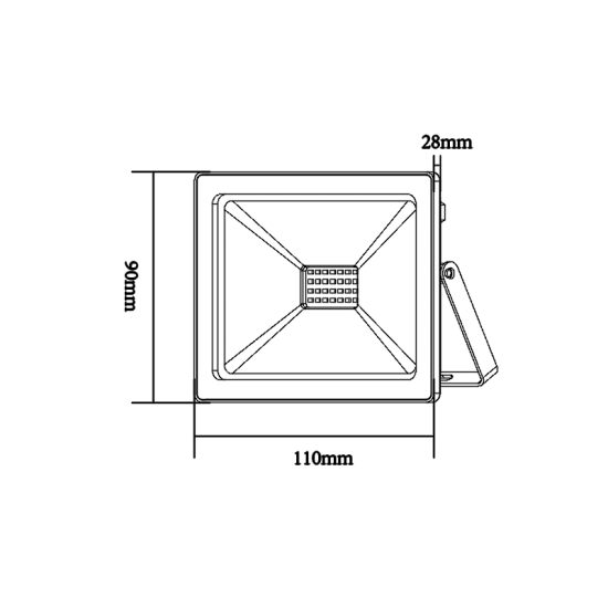 WHITE LED SMD FLOOD LUMINAIRE IP66 20W 3000K 1600Lm 230V RA80