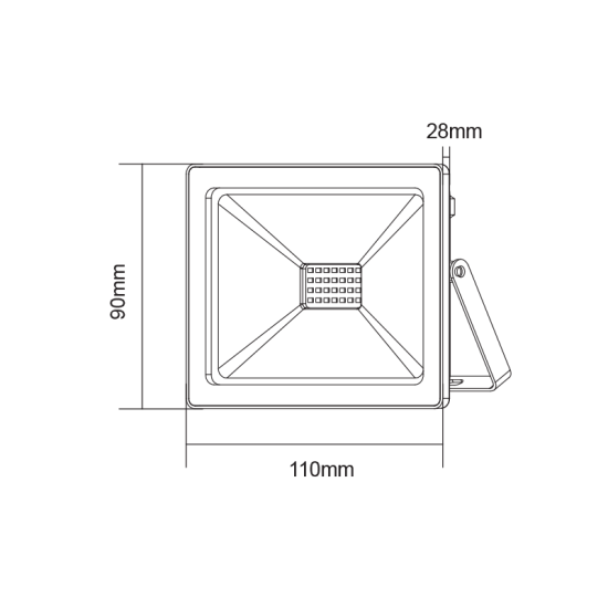 BLACK LED SMD FLOOD LUMINAIRE IP66 20W BLUE 230V