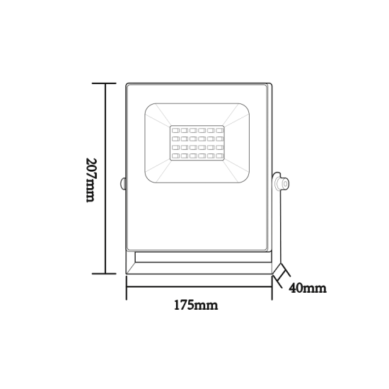 BLACK LED SMD FLOOD LUMINAIRE IP66 20W RGBW 230V 