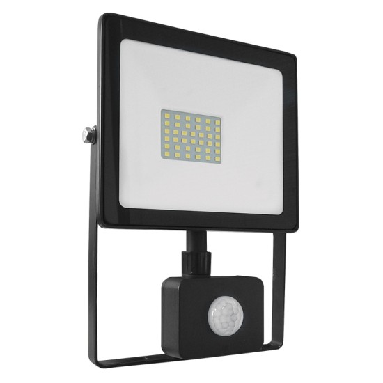 BLACK SENSOR LED SMD FLOOD LUMINAIRE IP66 30W 3000K 2400Lm 230V RA80