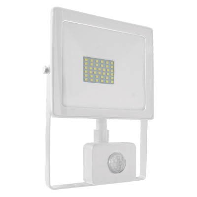 WHITE SENSOR LED SMD FLOOD LUMINAIRE IP66 30W 3000K 2400Lm 230V RA80 WHITE SENSOR LED SMD FLOOD LUMINAIRE IP66 30W 3000K 2400Lm 230V RA80