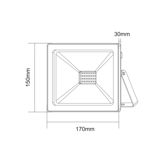 BLACK LED SMD FLOOD LUMINAIRE IP66 50W BLUE 230V