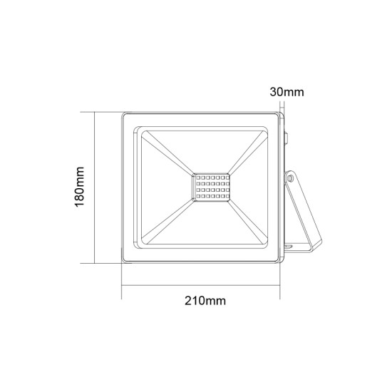 ΠΡΟΒΟΛΕΑΣ LED 70W IP66 3000K 6000Lm 230V AC Ra80 30000hrs 110O 210x180x30mm