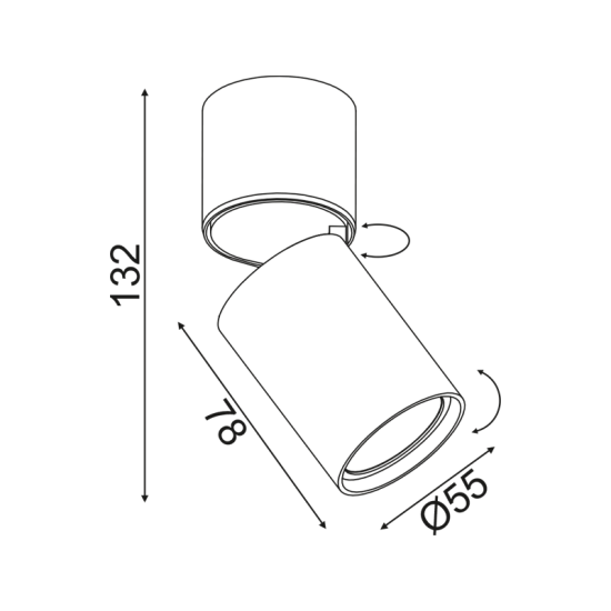 ^ΕΠΙΤΟΙΧΟ Φ/Σ 1XGU10 ΜΑΥΡΟ ΑΛΟΥΜΙΝΙΟ D5,5XH13CM ELITIS