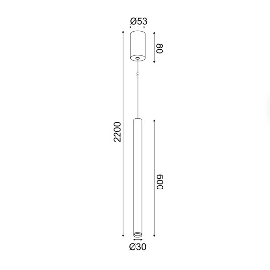 ΚΡΕΜΑΣΤΟ ΦΩΤΙΣΤΙΚΟ LED 5W 3000K 400LM   ΜΑΥΡΟ ΜΕΤ/ΚΟ IP20 D3XD5,3XH220CM