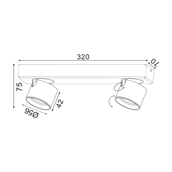 ^ΕΠΙΤΟΙΧΟ Φ/Σ LED 10W COB 80° 3000K 800LM ΓΚΡΙ ΑΛΟΥΜΙΝΙΟ 32X7XH10CM PLUTO