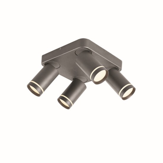 ΕΠΙΤΟΙΧΟ ΦΩΤΙΣΤΙΚΟ 4XGU10  ΓΚΡΙ ΑΛΟΥΜΙΝΙΟ IP20 21X21X13,5CM