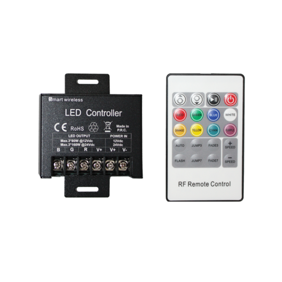 POWER RGB LED CONTROLLER 20A 240W/12V 480W/24V & RF REMOTE