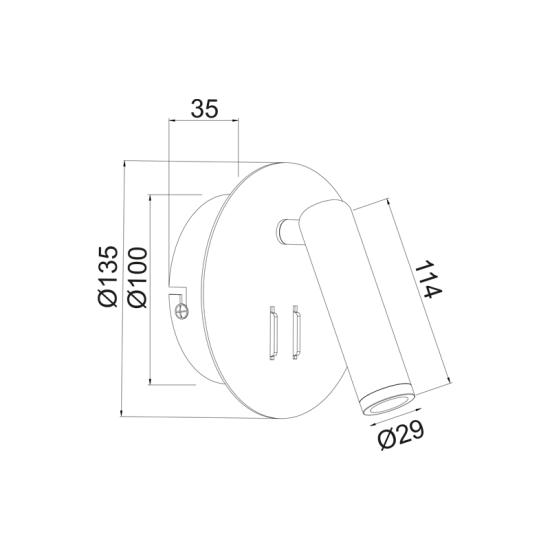 ΕΠΙΤΟΙΧΟ Φ/Σ LED 3+4W 3000K 280LM ΜΑΥΡΟ ΜΕΤΑΛΛΙΚΟ D13,5X7CM ZEUS