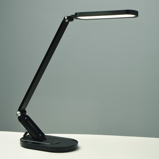 DESK LAMP LED 10W 800LM FRITZ BLACK CCT+DIMMABLE+TOUCH SWITCH+USB CHARGER
