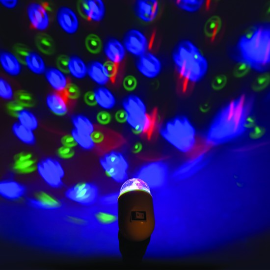 LED ΜΙΝΙ DISCO BALL SOCKET 3W RGB WHITE PLASTIC 230V IP20
