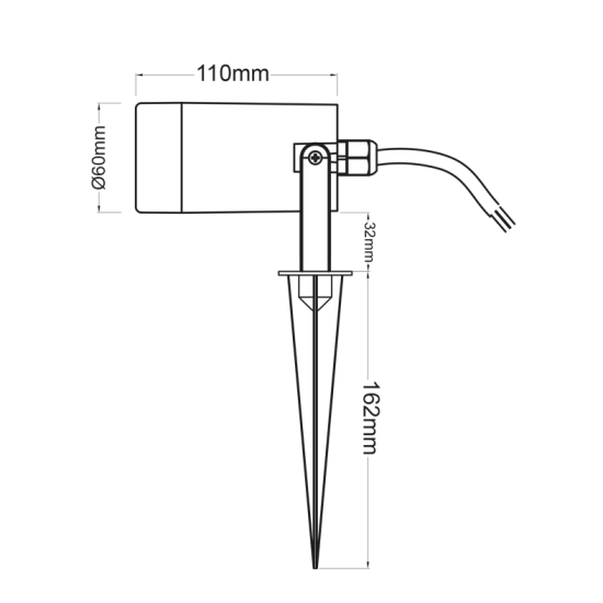 RUST SPOT LUMINAIRE GU10 MAX. 3W LED IP65 & GARDEN SPIKE