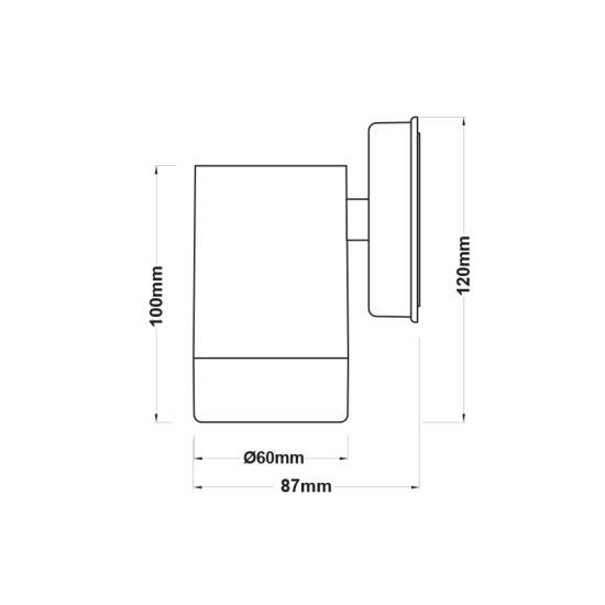 ONE BEAM RUST PP WALL LIGHT GU10Max.3W LED IP65