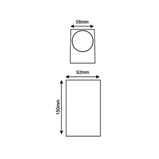 UP DOWN ΤΕΤΡΑΓΩΝΟ GU10 WALL LUMINAIRE PLASTIC 230V AC DARK GREY IP65 MAX.2X3W LED