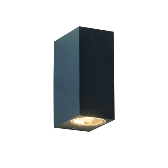 UP DOWN ΤΕΤΡΑΓΩΝΟ GU10 WALL LUMINAIRE PLASTIC 230V AC DARK GREY IP65 MAX.2X3W LED