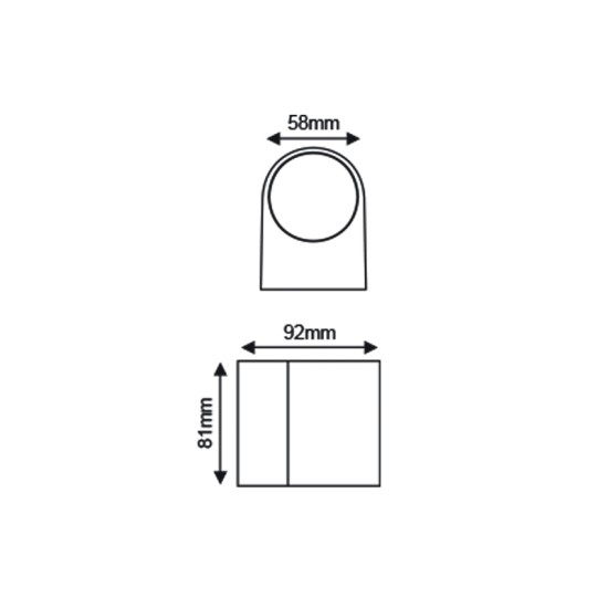 GU10 WALL LUMINAIRE  PLASTIC 230V AC WHITE IP65 MAX 3W LED