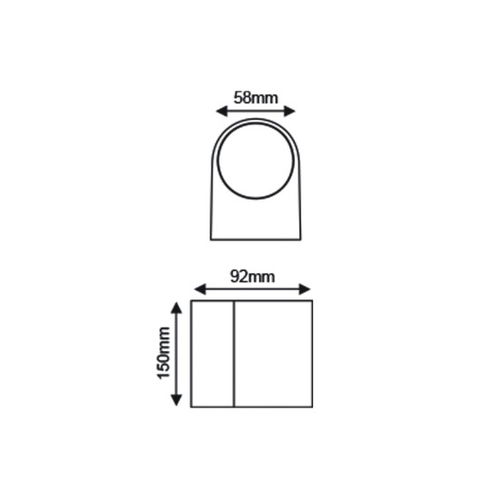 GU10 WALL LUMINAIRE PLASTIC 230V AC DARK GREY IP65 MAX.2X3W LED