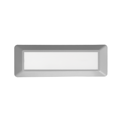 LED WALL RECTANGLE LUMINAIRE GREY 230V AC IP65 4W 3000K 290LM RA80 LED WALL RECTANGLE LUMINAIRE GREY 230V AC IP65 4W 3000K 290LM RA80