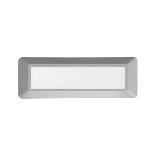 LED WALL RECTANGLE LUMINAIRE GREY 230V AC IP65 4W 3000K 290LM RA80