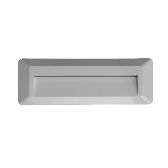 LED WALL RECTANGLE LUMINAIRE GREY 230V AC IP65 2W 3000K 100LM RA80