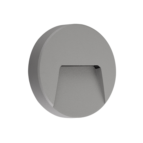 LED WALL ROUND LUMINAIRE GREY 230V AC IP65 3W 3000K 200LM RA80