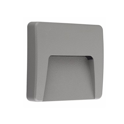 LED WALL SQUARE LUMINAIRE GREY 230V AC IP65 3W 3000K 200LM RA80