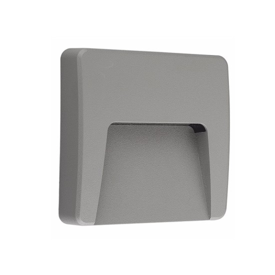 LED WALL SQUARE LUMINAIRE GREY 230V AC IP65 3W 3000K 200LM RA80