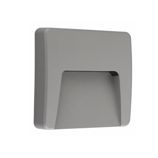 LED WALL SQUARE LUMINAIRE GREY 230V AC IP65 3W 3000K 200LM RA80