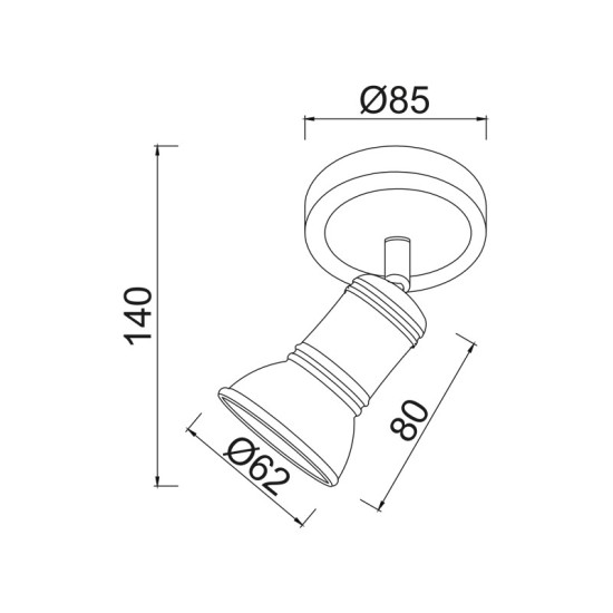 ΕΠΙΤΟΙΧΟ Φ/Σ 1ΧGU10 ΑΝΤΙΚΕ ΛΕΥΚΟ ΜΕΤΑΛΛΙΚΟ 8X8X14CM BRULEE