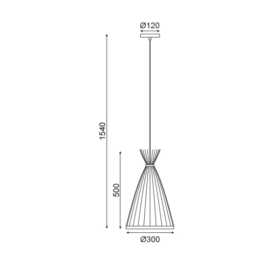 ^ΚΡΕΜΑΣΤΟ Φ/Σ 1ΧΕ27 BAMBOO D30XH154CM SERIFOS